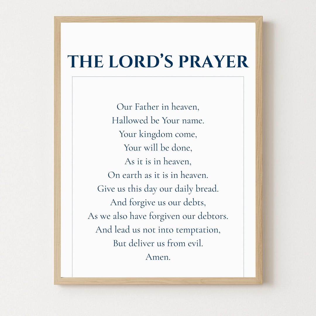 The Lord’s Prayer Wall Art – Christian Print in Minimalist White - Etsy ...