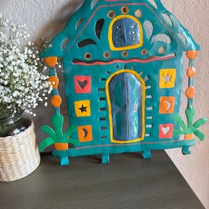 Kitschy Southwest Colors Metal Hook Hanger | Haitian Folk Art