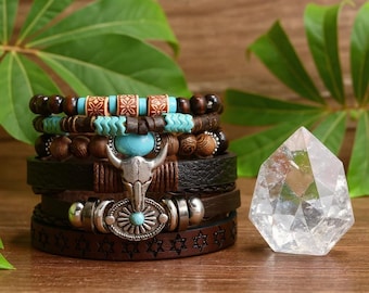 Bracelet Western Cowboy En Os Noir Et Argent - Marque Austin Accent, Fabriqué Aux USA - Neuf
