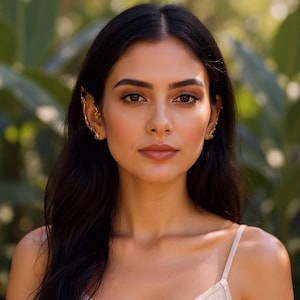 Elf Ear Cuff | Piercing Fairy Earring | Gothic Fantasy Clip On Ear Wrap | Vintage Halloween Cosplay Statement Jewelry for Women