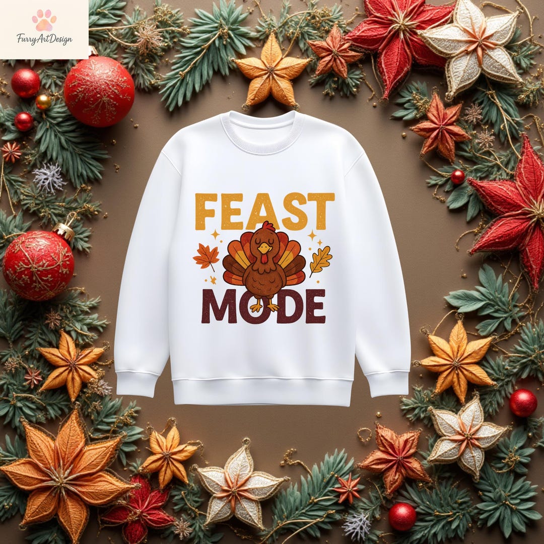 Thanksgiving Turkey PNG, Feast Mode SVG, Fall Shirt Design, Retro ...