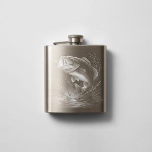 Bass Fishing PNG Engraving Designs for Slate Coaster: Glowforge&XTool Laser Files, Commercial Use