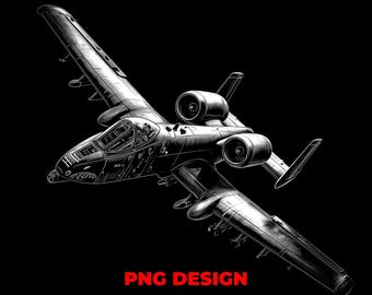 A-10 Thunderbolt II Warthog PNG Design for Laser Engraving Pilot Gift and Aviation Art