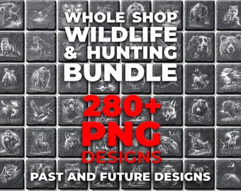 Wildlife Scenes Designs Slate Coaster: Hunting Laser Engraving Files Whole Shop Bundle (Glowforge&xTool)