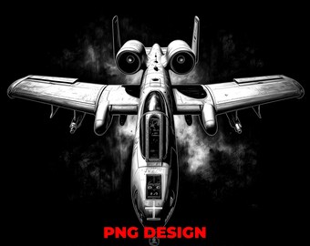 A-10 Thunderbolt II Warthog USAF Jet PNG for Laser Engraving American Military Wall Art