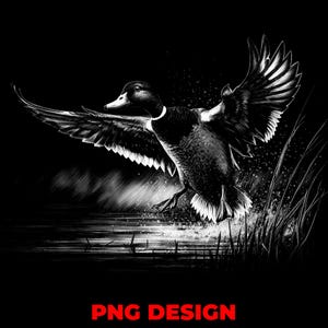 Pato saliendo del agua PNG – Archivo láser de arte de aves acuáticas y diseño de impresión de pato real