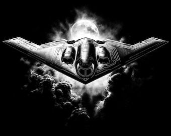 B-21 Raider Stealth Bomber PNG – Military Aircraft Design for Engraving, Wall Art & Dark Apparel