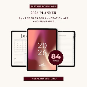 Planificador Digital 2026 – Páginas anuales, planificador mensual y planificador semanal - Planificador 2026