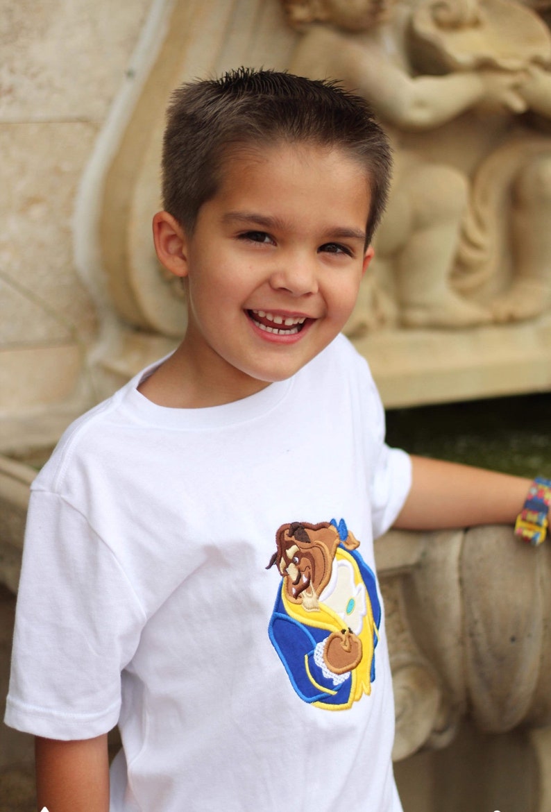 Boys Disney Embroidered Beast Tee Shirt T 2T 3T 4T 5T