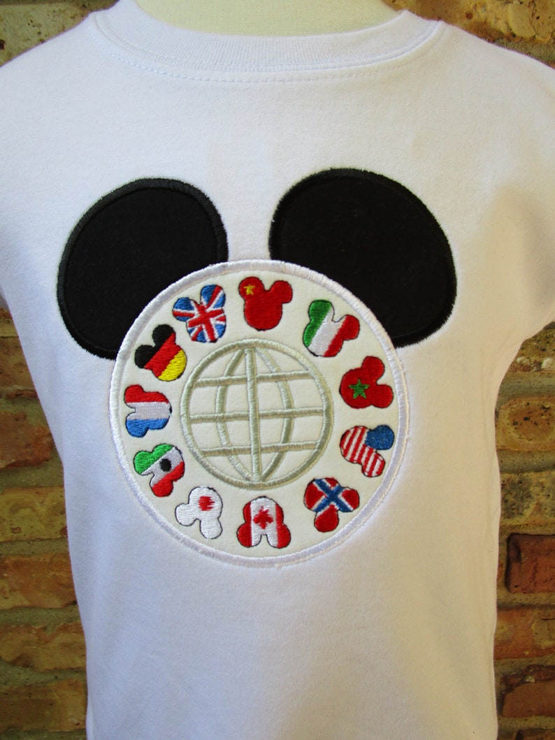 Boys Disney Embroidered Epcot Tee Shirt Vacation Photos Flags Etsy