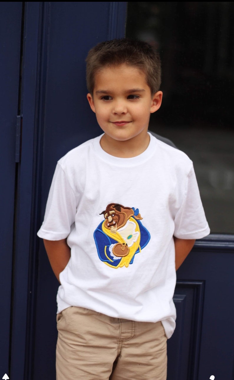 Boys Disney Embroidered Beast Tee Shirt T 2T 3T 4T 5T