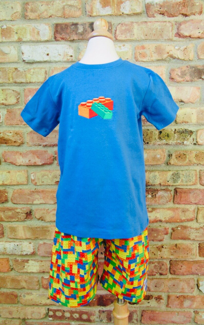 Boys Disney Embroidered Lego Bricks Tee T 2T 3T 4T 5T