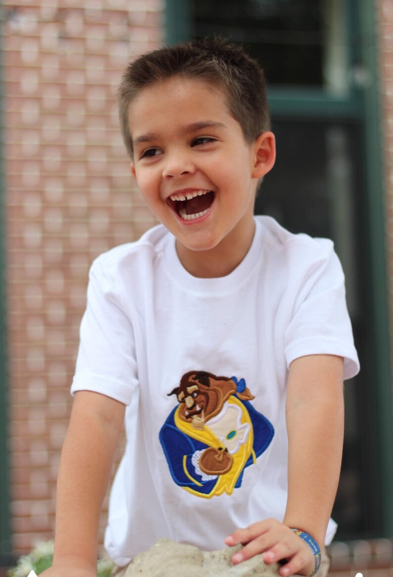 Boys Disney Embroidered Beast Tee Shirt T 2T 3T 4T 5T