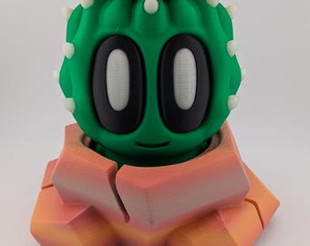 Articulated Flower Cactus Fidget Toy - 3D Printed Glow Spines Plant Desk Pet