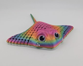 Articulated 3D Printed Manta Ray Fidget Toy, Flexi Sea Animal Desk Pet, Sensory ADHD