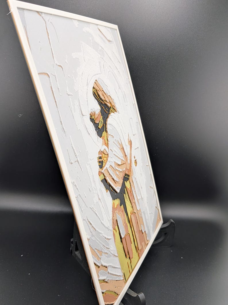 Jesús abrazando a la mujer - Arte de Hueforge - Panel religioso impreso en 3D - Decoración de regalo cristiano imagen 4