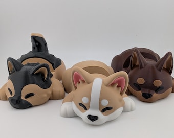Dog Phone Holder Corgi Doberman German Shepherd 3D Printed Desk Stand Gift