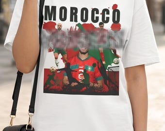 Morocco Football T-Shirt | Moroccan Soccer Team Graphic Tee