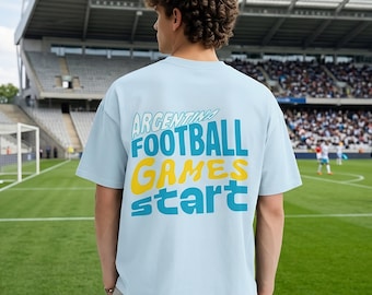 Start-T-shirt voetbalwedstrijden Argentinië | T-shirt met vlag van Argentinië