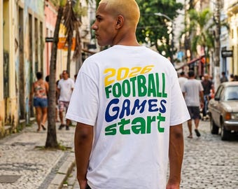 Brazil Flag Minimal front, 2026 Football Games T-Shirt | Soccer Brazil
