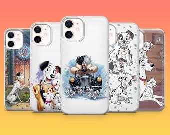 Coque de portable Les 101 Dalmatiens Disney Cartoon Dog Cover pour iPhone 17Pro, 17, 16, 15, 14, 13, 12, Samsung S25 Fe, S24, A17, A56, Pixel 10, 9A, 8