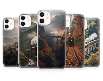 Train Phone Case Travel Locomotive Rail Cover for iPhone 18Pro, 17, 16, 15, 14, 13, 12, Samsung S26, S25, S24, A17, A57, Pixel 11, 10, 9A