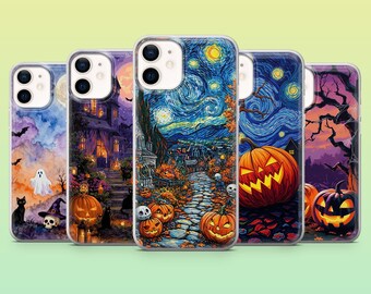 Halloween Phone Case Spooky Gothic Cover for iPhone 18Pro, 17, 16, 15, 14, 13, 12, Samsung S26, S25, S24, A17, A57, Pixel 11, 10, 9A, 8