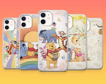 Winnie the Pooh Phone Case Bear Pooh Friends Cover for iPhone 18Pro, 17, 16, 15, 14, 13, 12, Samsung S26, S25, S24, A17, A57, Pixel 11, 10