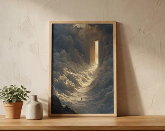 Celestial Doorway Poster Wall Art – Cosmic Wall Art, Mystical Portal Print, Celestial Decor, Fantasy Galaxy Poster, Spiritual Gift