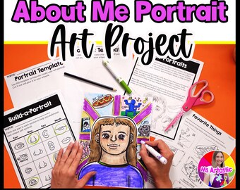 4th Grade About Me Art Lesson Self Portrait Art Project Back to School Meet the Teacher Homeschool PDF