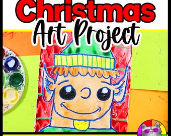 Christmas Elf Art Project: Line Drawing & Literacy (Digital Download) Reading Comprehension and Writing Prompts
