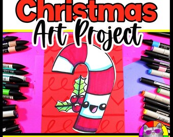 Christmas Art Project Candy Cane Art Lesson Christmas Art Activity Reading Comprehension & Writing Prompts