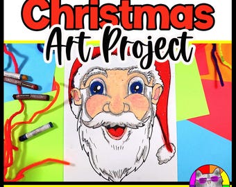 Christmas Santa Claus Art Lesson Santa Portrait Drawing Holiday Art Activity