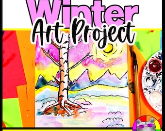 Winter Art Lesson Winter Birch Tree Art Project Winter Art Activity Reading