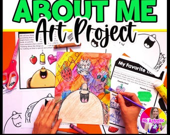 About Me Art Lesson, Favorite Things Art Project, Pre-K Preschool Kindergarten Activity, Homeschool PDF