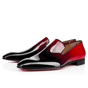 red bottoms mens dress shoes Bottom for Men Business Oxford Red Sole Formal Shoe Wedding Trendy fitting shoe is made entirely from black patent calf leather Red Bottom Dress Shoes Men