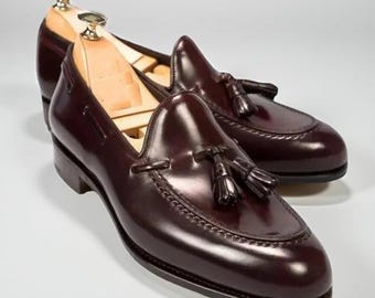 Handmade Men's Leather Brown Tassel Loafers Moccasins Formal Casual Shoes