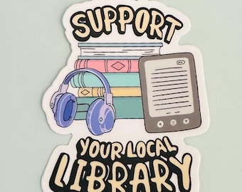 Adesivo de vinil "Apoie sua biblioteca local"