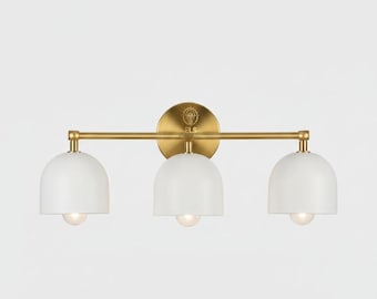 Modern 3-Light Brass Vanity Light