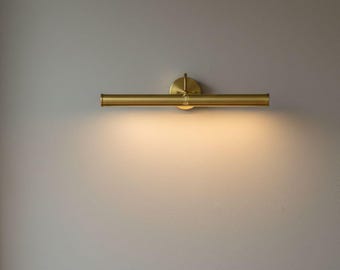 Handmade Brushed Brass Finish Adjustable Wall Picture Light | Mid Century Modern Brass Vanity Fixture