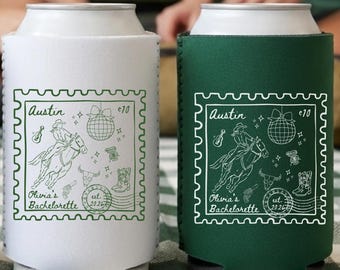Personalized Austin Texas Bachelorette Party Can Coolers, Custom Last Rodeo Bachelorette Can Cooler, Party Favors, Nashville Cowgirl