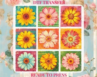 Retro Daisy Lover DTF Transfer: Trendy Spring Summer, Retro Flower Ready to Press