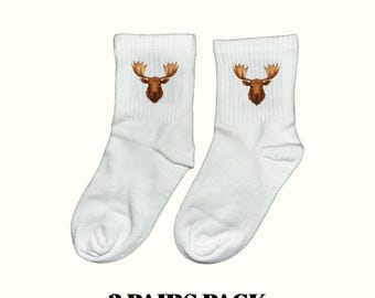 Moose Head Socks (3 Pairs Pack)