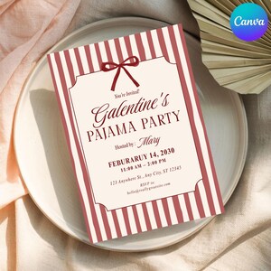 Galentines Pajama Party

Girls Night PJ Invitation

Editable Galentine Canva

Pink Sleepover Party Invite

Valentine's Day PJ Invite

Printable Girls Night In

Cute Eye Mask Invite

Fun Pajama Contest Invite

Minimal Red Stripe Invite

Digital Invite for Besties

Instant Download Galentine

Mobile PJ Party Invitation

Custom Galentine Sleepover
Galentine Invite

Pajama Party

Girls Night In

Sleepover Invite

Canva Template

Digital Download

PJ Party Invite

Valentines Party

Editable Evite