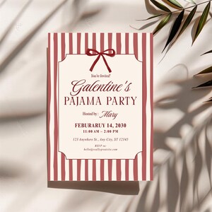 Galentines Pajama Party

Girls Night PJ Invitation

Editable Galentine Canva

Pink Sleepover Party Invite

Valentine's Day PJ Invite

Printable Girls Night In

Cute Eye Mask Invite

Fun Pajama Contest Invite

Minimal Red Stripe Invite

Digital Invite for Besties

Instant Download Galentine

Mobile PJ Party Invitation

Custom Galentine Sleepover
Galentine Invite

Pajama Party

Girls Night In

Sleepover Invite

Canva Template

Digital Download

PJ Party Invite

Valentines Party

Editable Evite