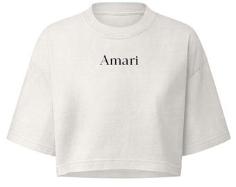 Amari Garment-Dyed Cropped Cotton T-Shirt | Minimalist Logo Streetwear Tee