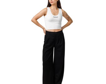 Amari Cotton Crop Top | Fitted Minimalist Streetwear Tee | Stretch Cotton Summer Fashion