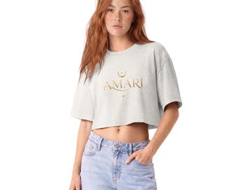 Amari Cropped T-Shirt | Garment Dyed Cotton Logo Tee | Oversized Streetwear Top