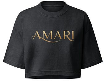 Amari Garment-Dyed Cropped Cotton Tee | Minimalist Logo Streetwear Top