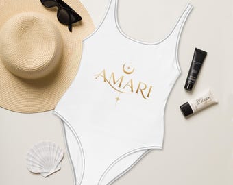 Amari One Piece Swimsuit | Women's Beachwear | Minimalist Graphic Swimsuit | Summer Pool Outfit | Unique Swimwear